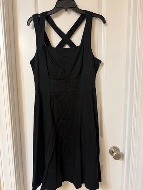 Kim Rogers Black Cross-Back Midi Dress
